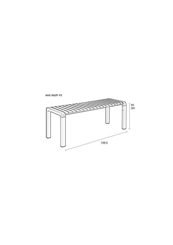 Vondel Gartenbank 130cm Beton - Voelpe