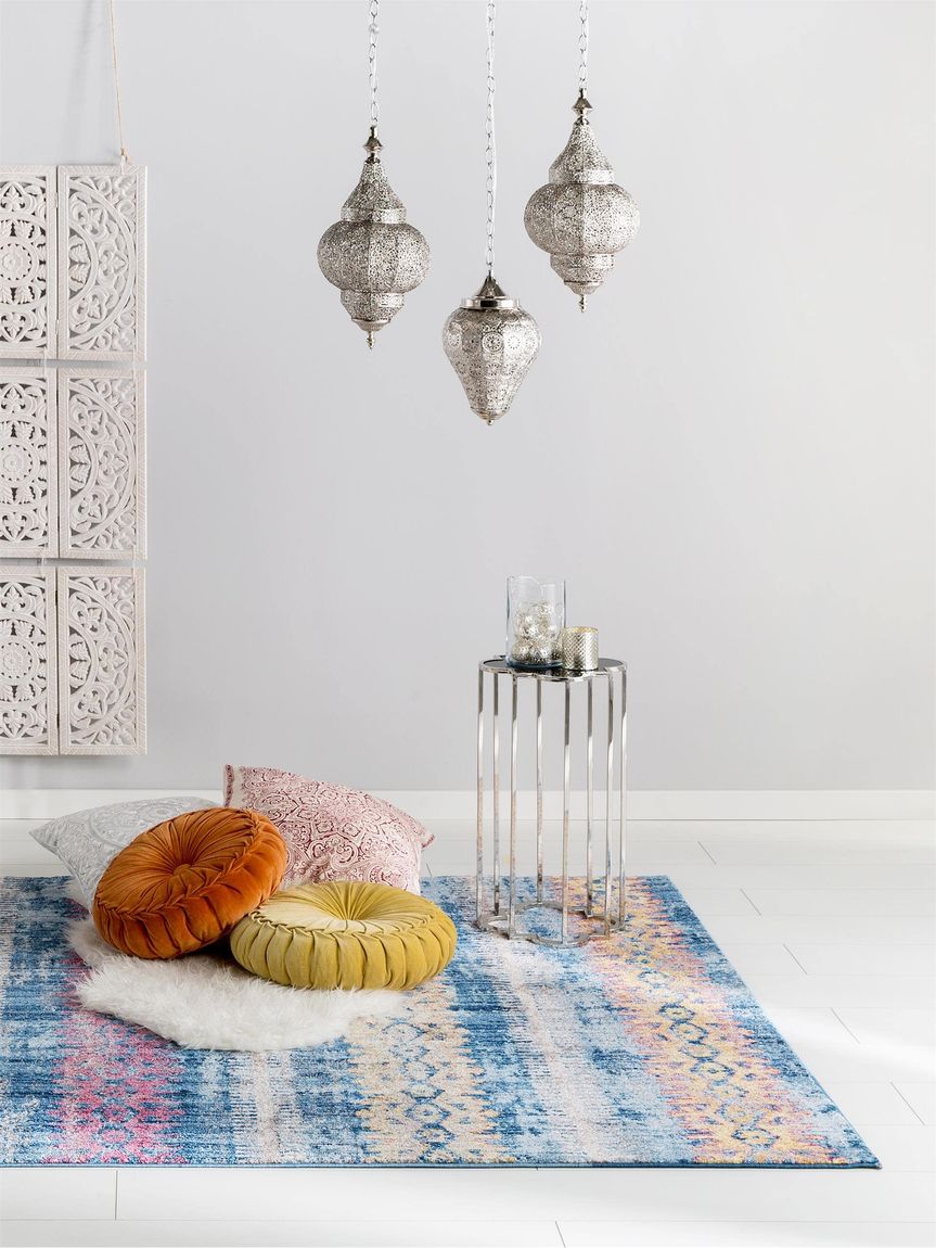 Teppich Tara Bunt / Blau
