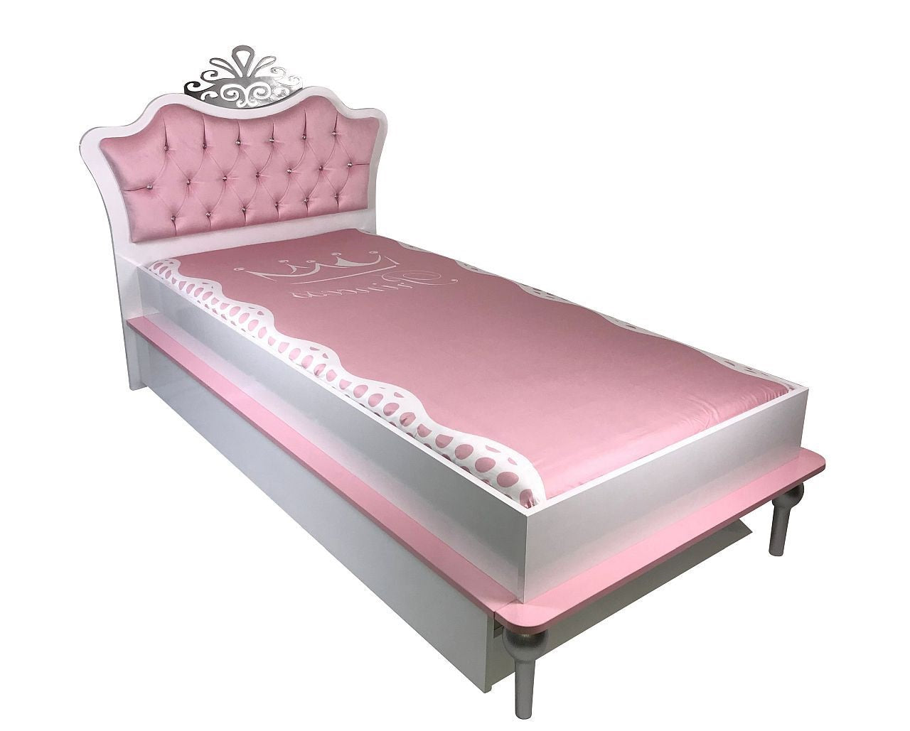 ANASTASIA PINK Bett Kinderbett 120x200 cm Pink / Weiß