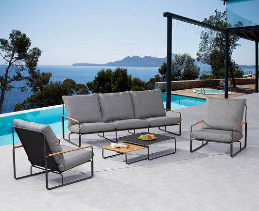 Portofino 5-tlg. Lounge-Gruppe Anthrazit / Teakholz