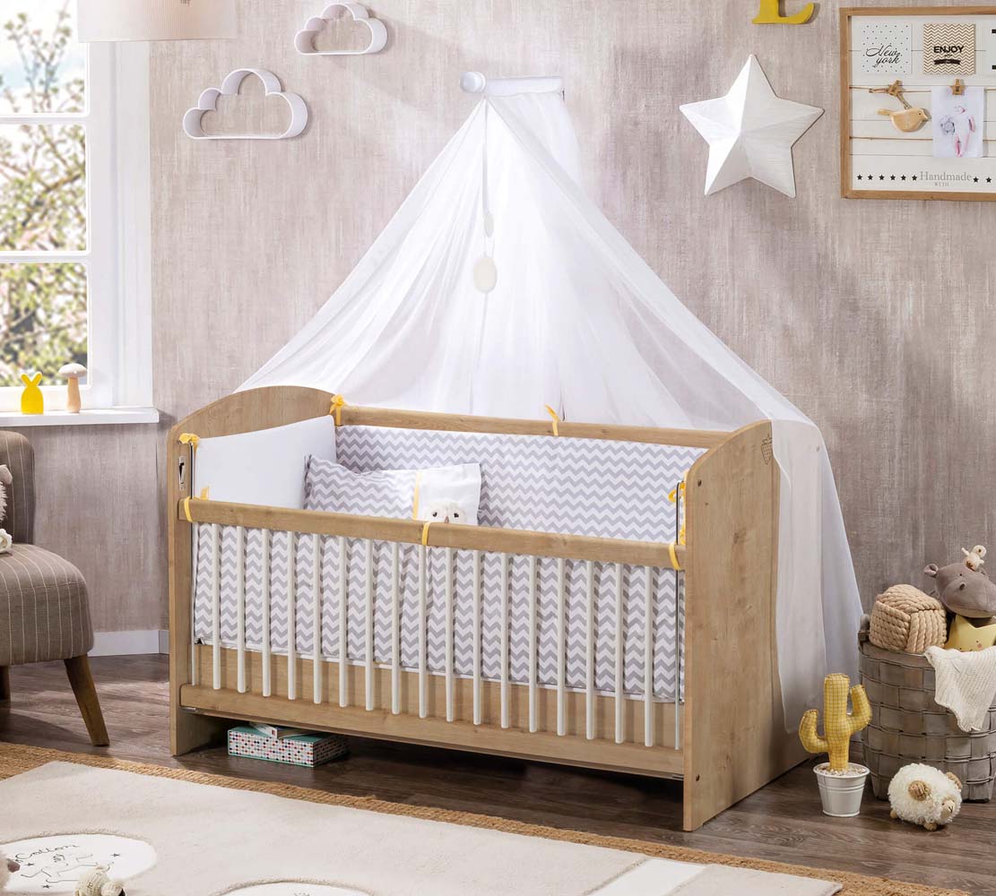 Cilek Babybett Minibett 60x120cm Eiche - Voelpe