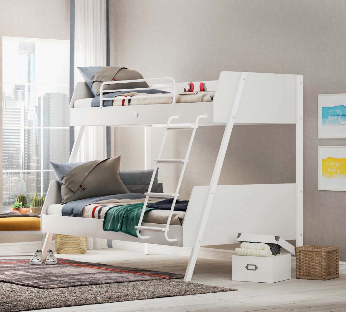 Cilek WHITE Etagenbett 90x200cm / 120x200cm Weiß