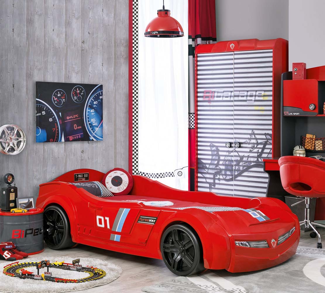 Cilek TURBO MAX Autobett Kinderbett Rennfahrerbett 90x195cm Rot