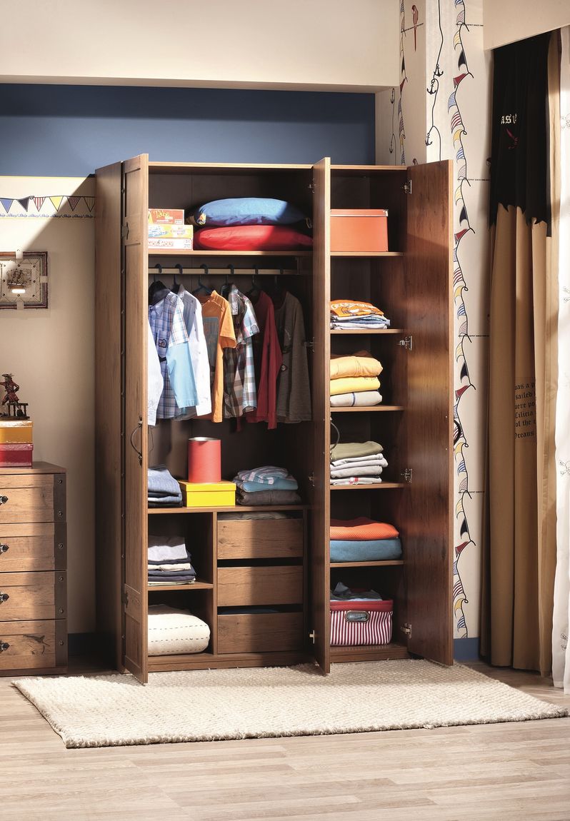 Cilek PIRATE Kleiderschrank Kinderkleiderschrank Schrank Braun