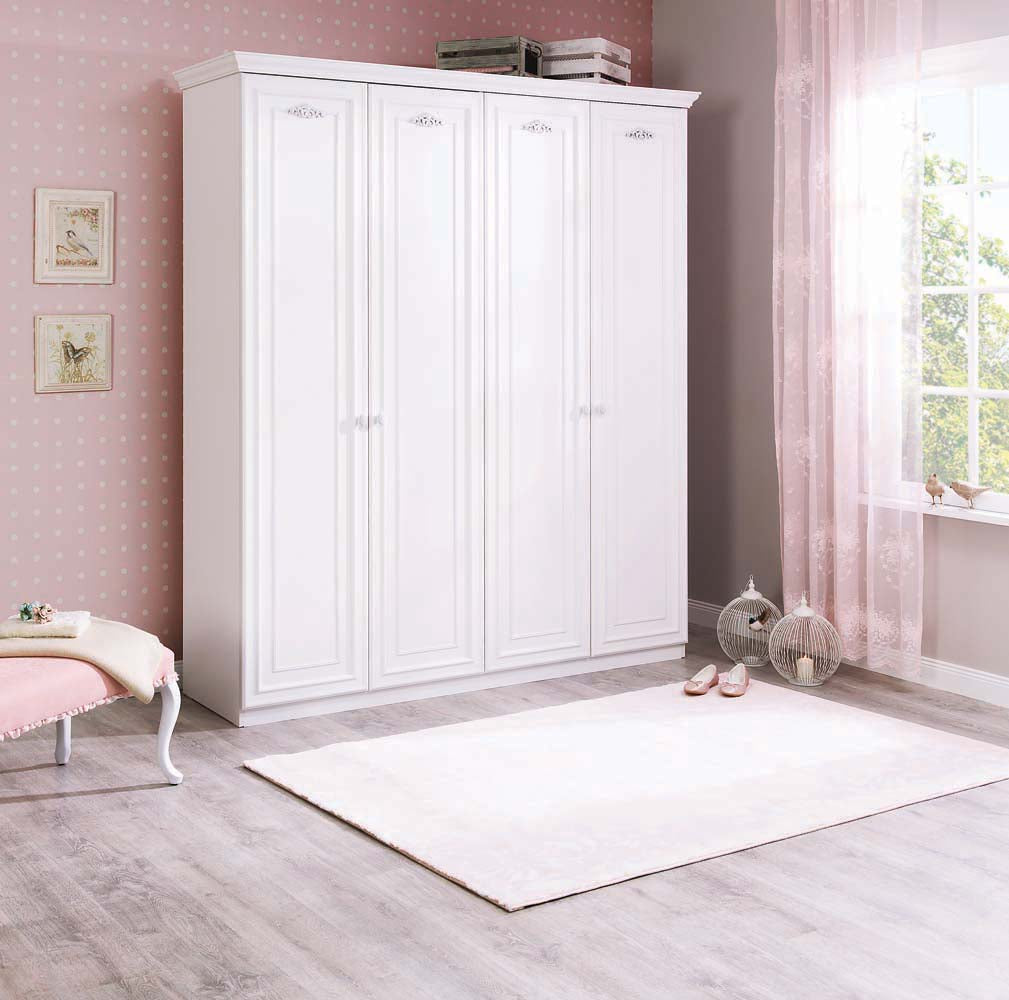 Cilek ROMANTICA Kleiderschrank 4-trg. Weiß