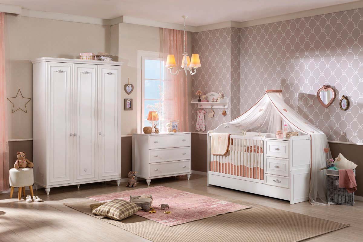 Cilek Romantica Babyzimmer 7tlg. Weiß - Voelpe