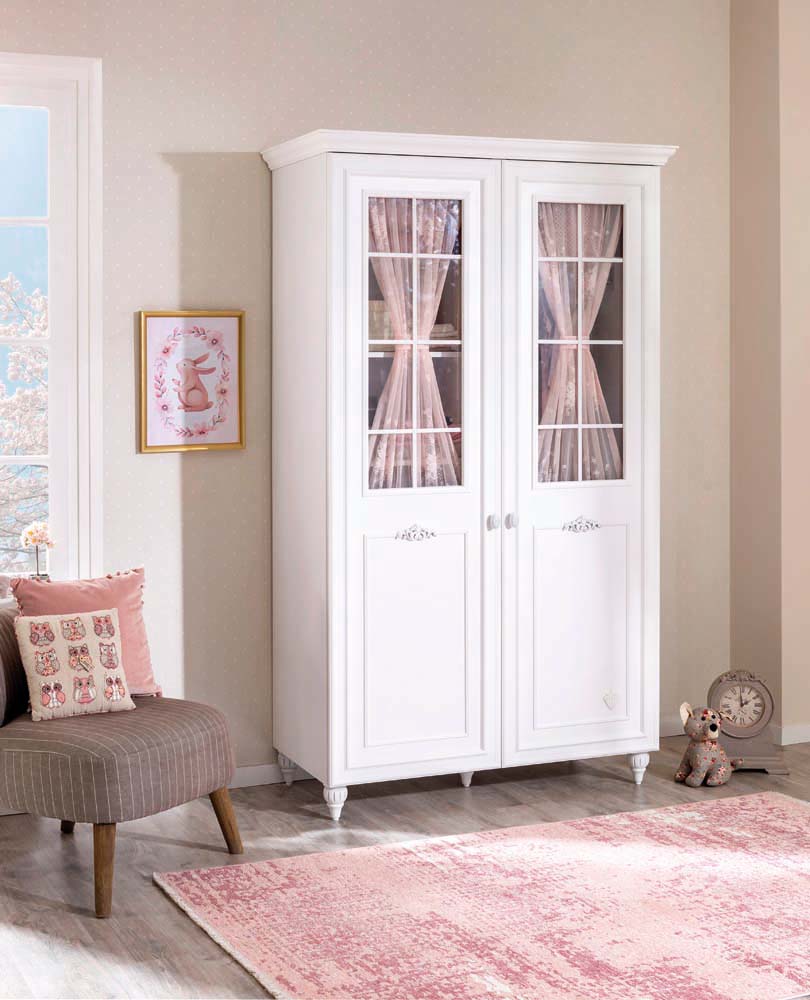 Cilek ROMANTICA BABY Kleiderschrank mit Fenstern 2-trg. Weiß
