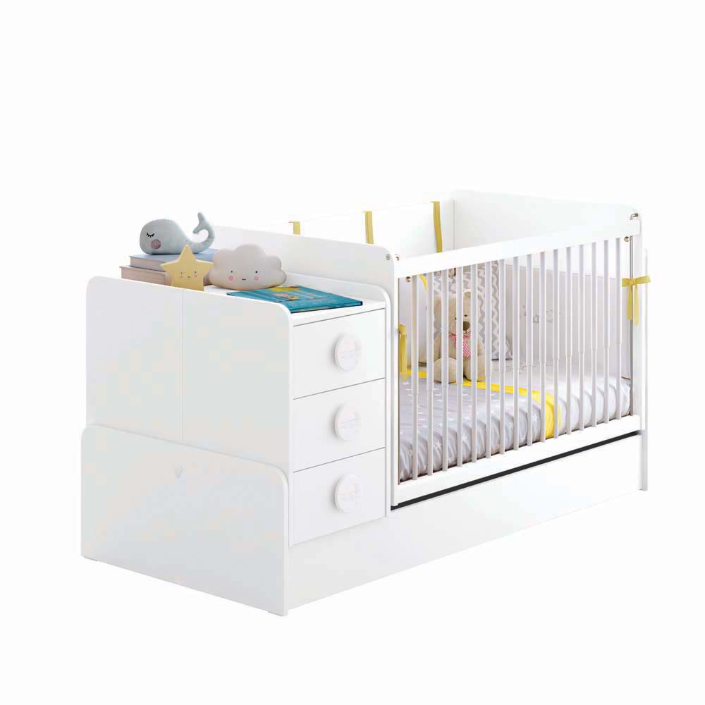 Cilek BABY COTTON Babybett mitwachsend 70x115-70x160cm Weiß