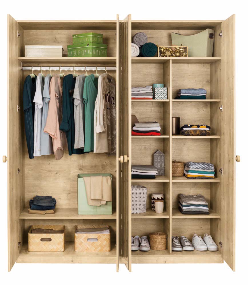 Cilek MOCHA Kleiderschrank 4-trg. mit Spiegel Natur