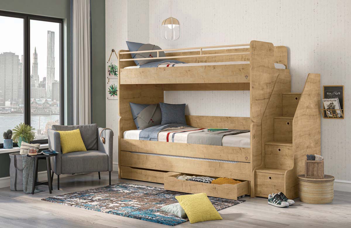 Cilek STUDIO BUNK BED Bett 90x200cm Natur - Voelpe