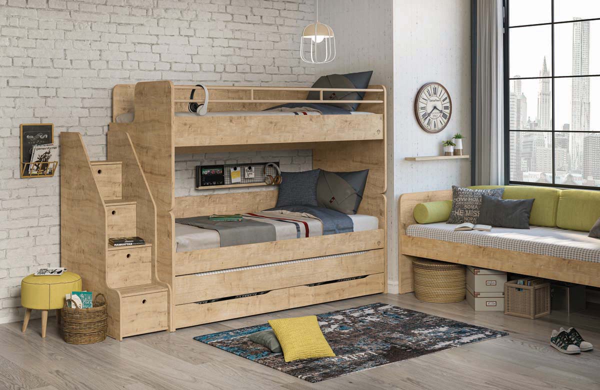 Cilek STUDIO BUNK BED Etagentreppe Eiche - Voelpe