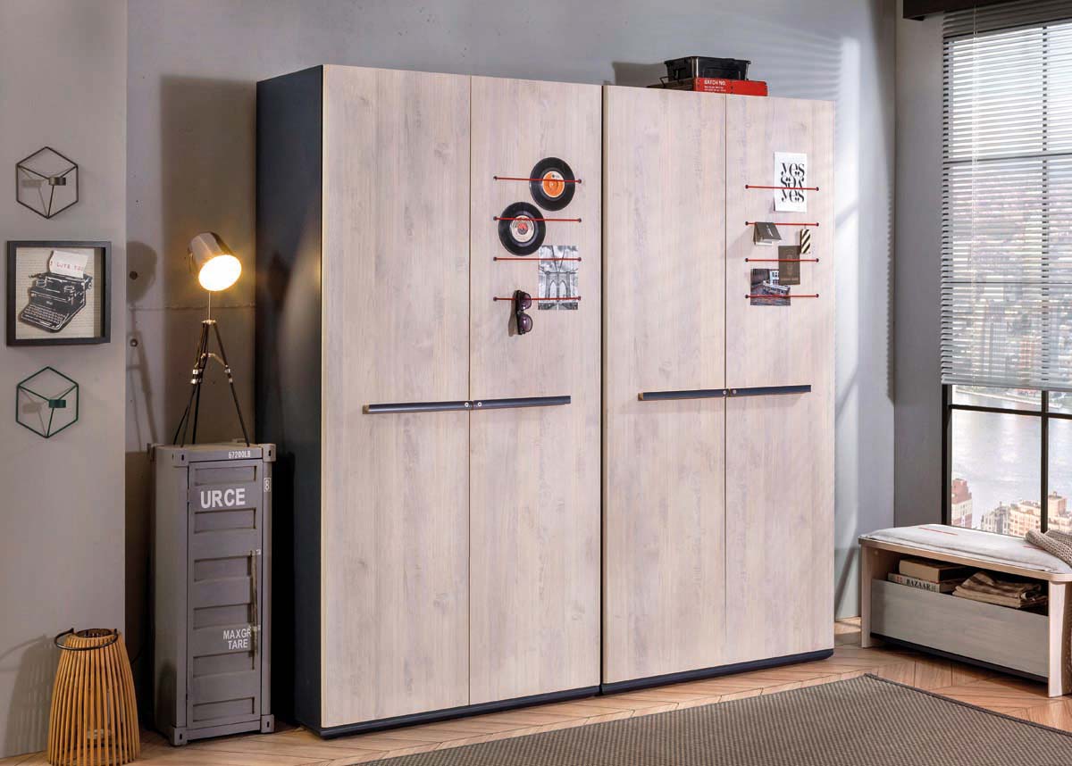 Cilek Trio  Jugendzimmer 5tlg. Blau / White Wash