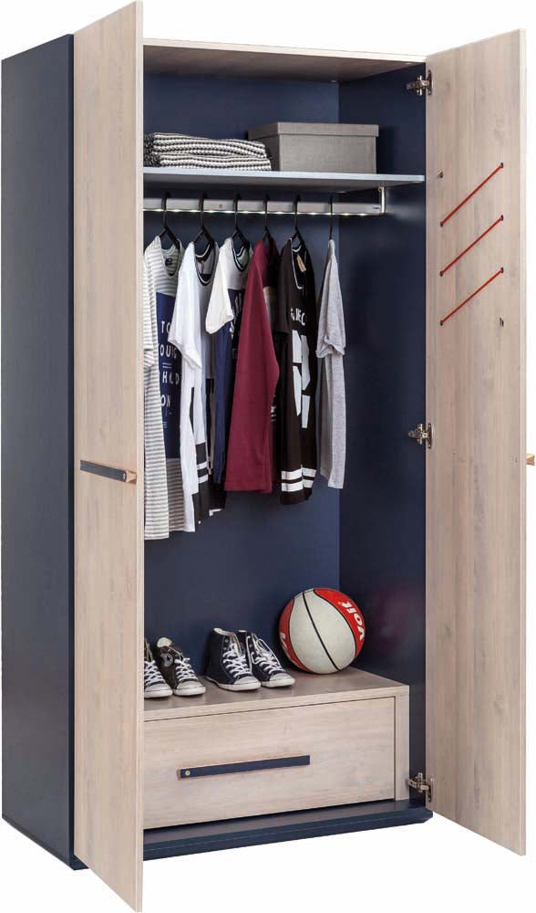 Cilek Trio  Jugendzimmer 5tlg. Blau / White Wash