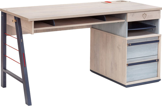 Cilek TRIO Schreibtisch Kinderschreibtisch Tisch Kindertisch Blau / White-Wash