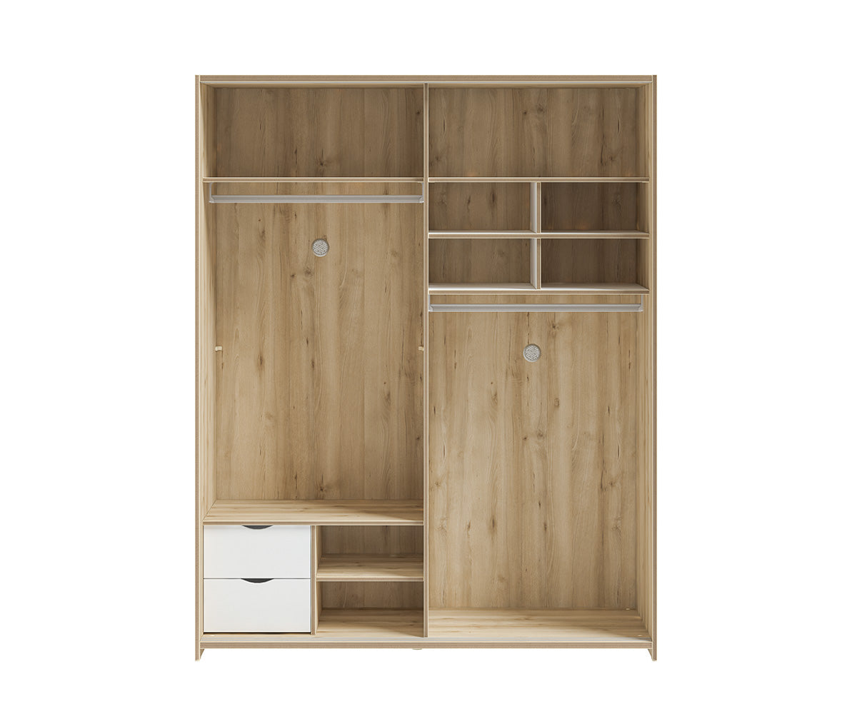 Modera 4-türiger Schiebetürenschrank mit Spiegel Weiß