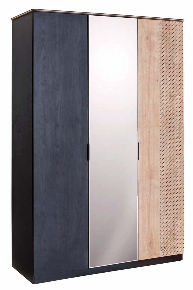 Cilek BLACK 3 Türen Kleiderschrank Schwarz / Beige