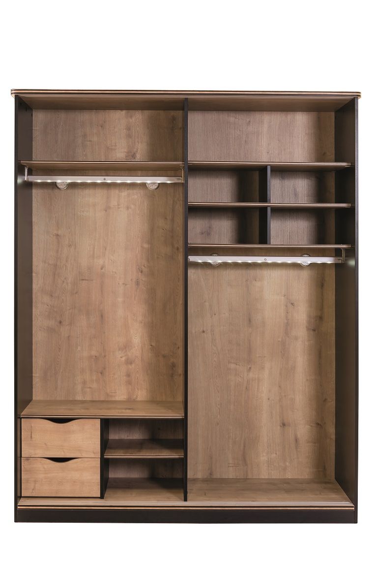 Cilek BLACK Schiebetürenschrank Schwarz / Beige - Voelpe