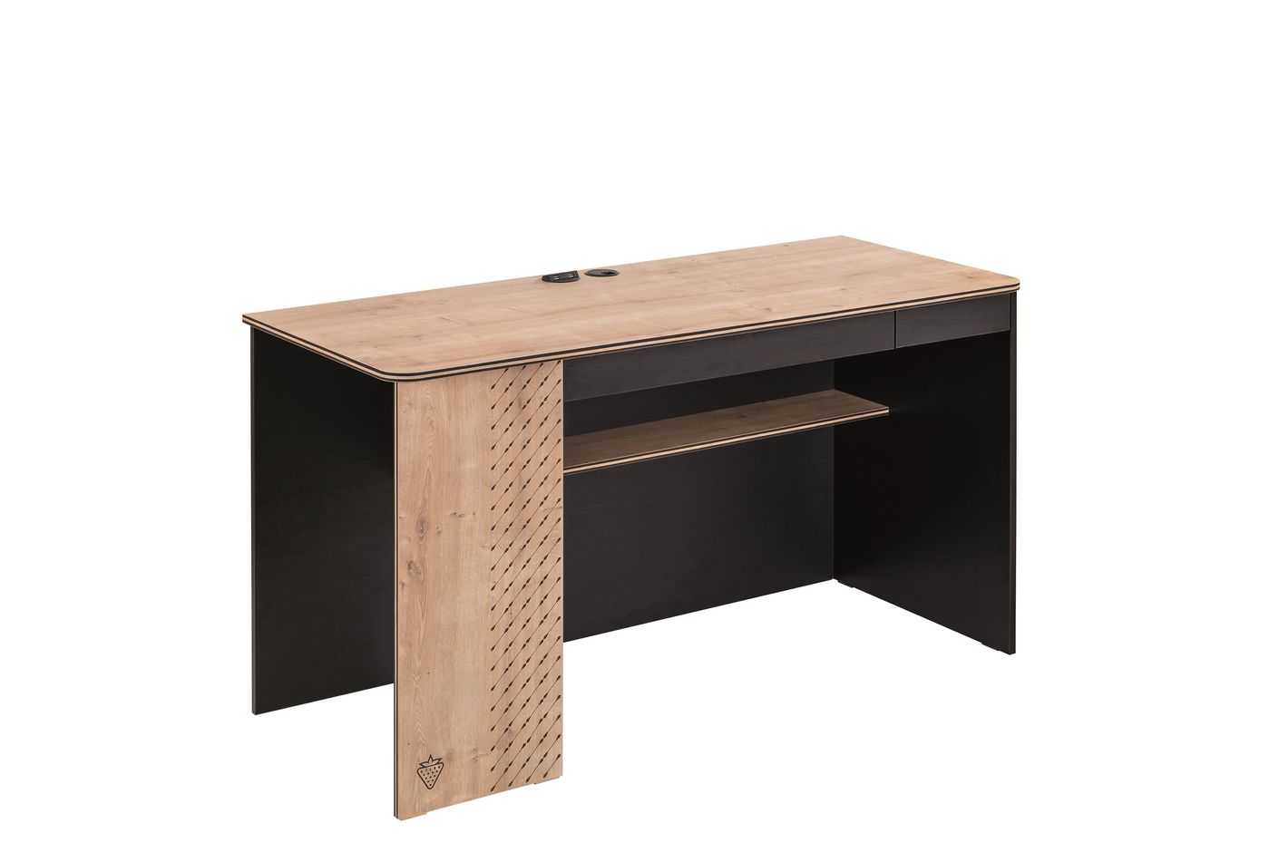 BLACK Breiter Schreibtisch Schwarz / Beige