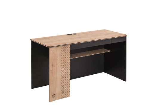 BLACK Breiter Schreibtisch Schwarz / Beige