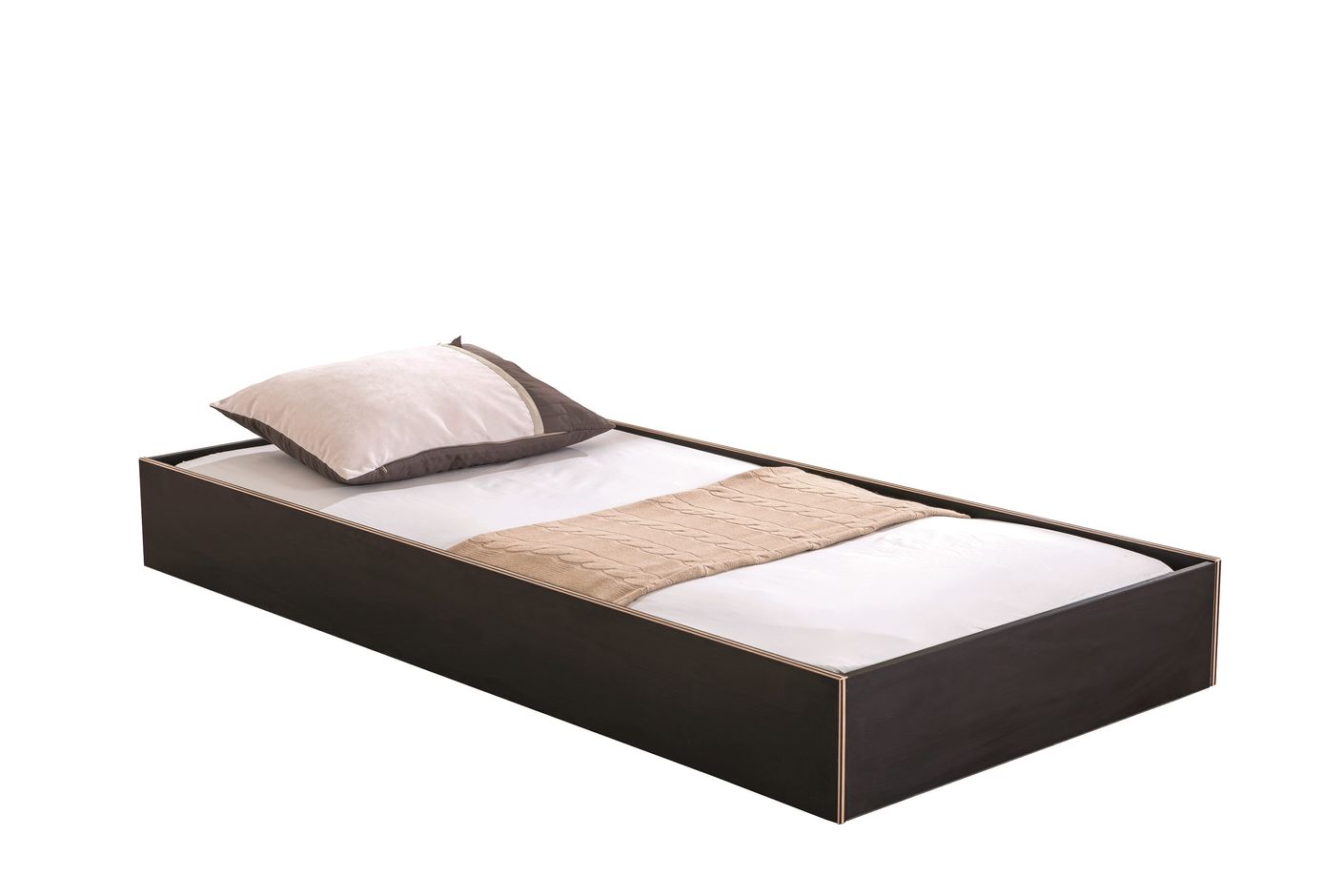 Cilek BLACK Ausziehbett (90x190 cm) Schwarz / Beige