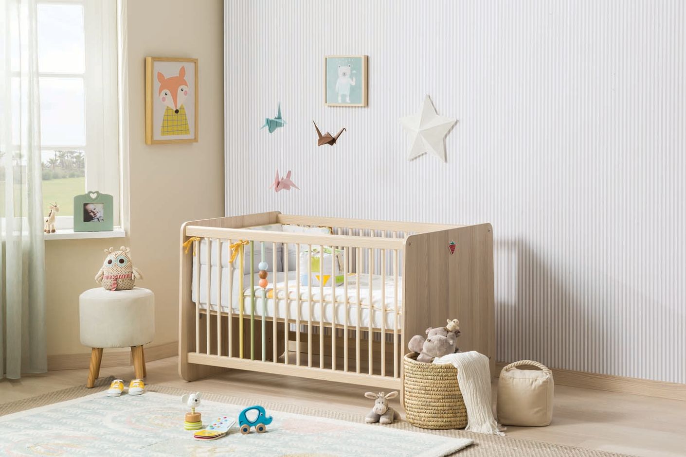 Cilek Montessori Babyzimmer Komplettset 2 Weiß / Grün / Natur - Voelpe