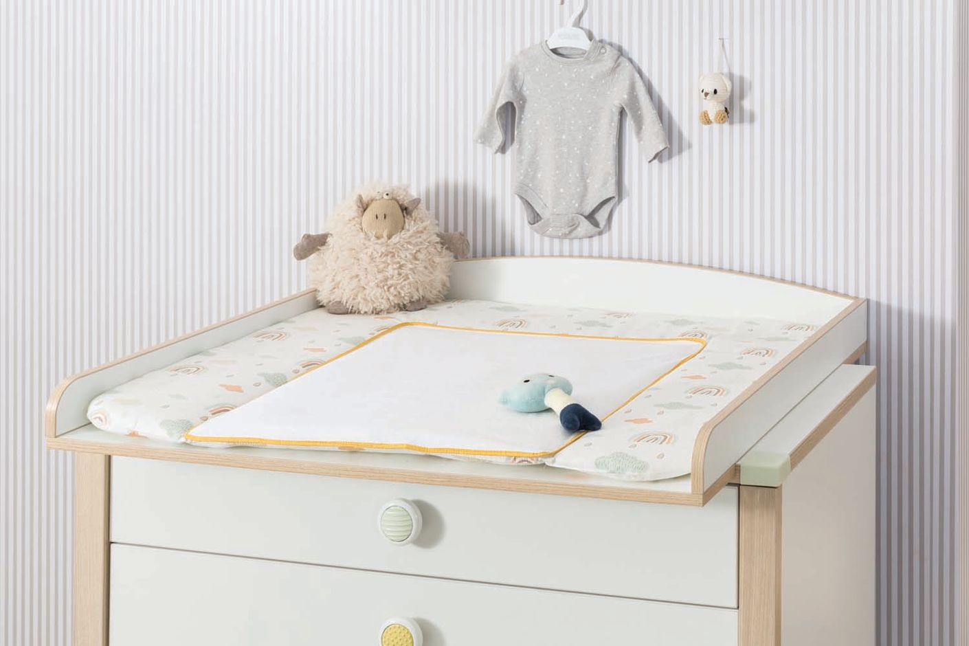 Cilek Montessori Babyzimmer Komplettset 2 Weiß / Grün / Natur - Voelpe