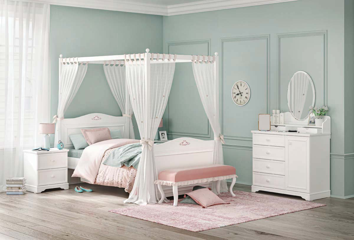 Cilek RUSTIC WHITE Himmel für Kinderbetten Weiß