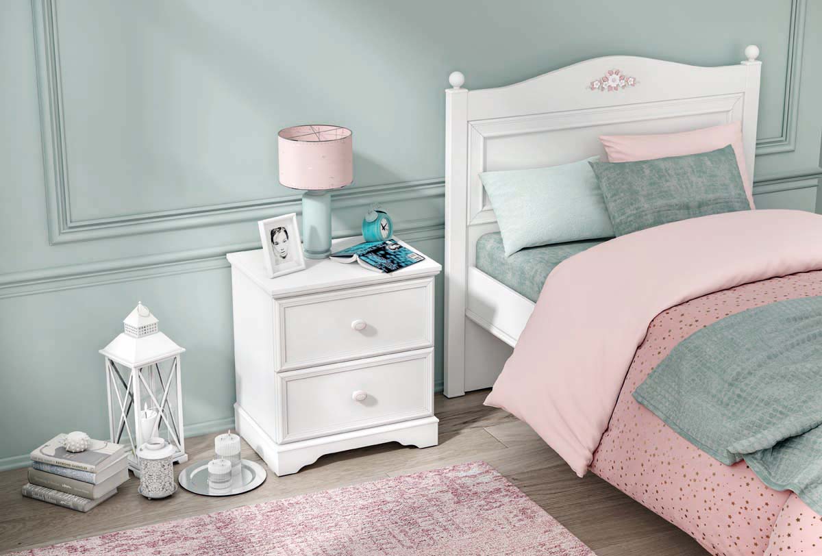 Cilek RUSTIC WHITE Nachtkommode Weiß