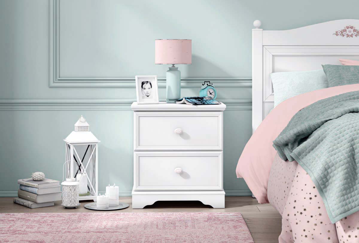 Cilek RUSTIC WHITE Nachtkommode Weiß