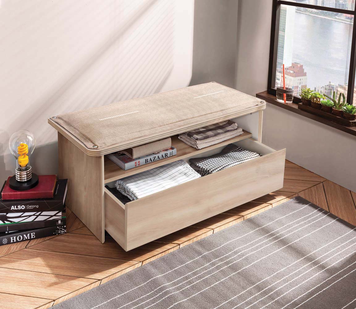 Cilek DUO Sitzbank mit Sitzkissen Braun