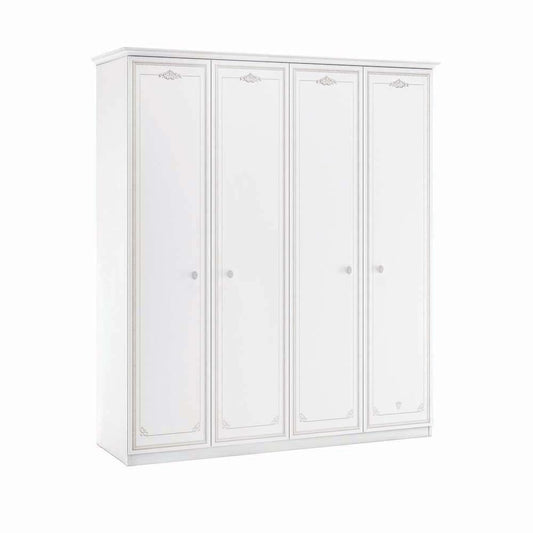 Cilek SELENA GREY Kleiderschrank 4-trg. Weiß