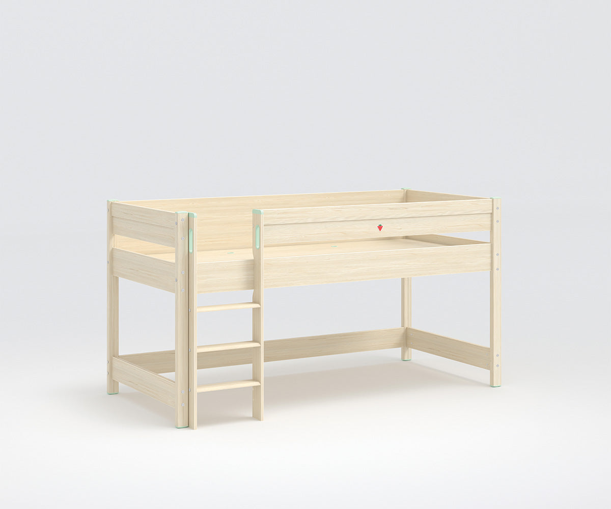 Montessori Halbhochbett 90x200 cm Braun - Voelpe