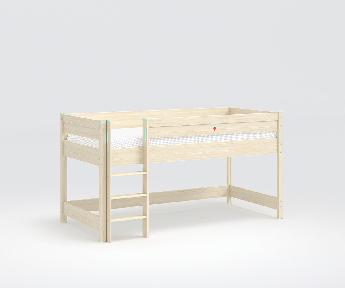 Montessori Halbhochbett 90x200 cm Braun - Voelpe