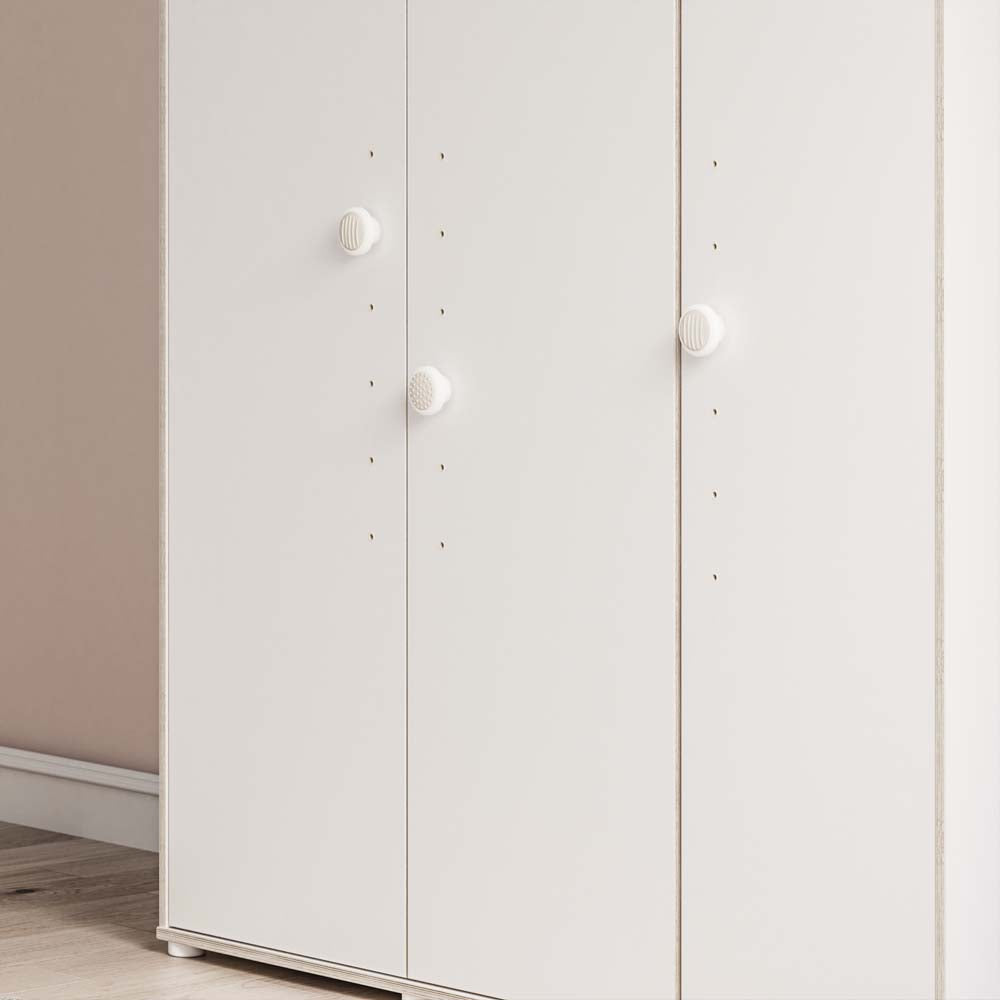 Montessori 3-türiger Kleiderschrank Drehtürenschrank Weiß
