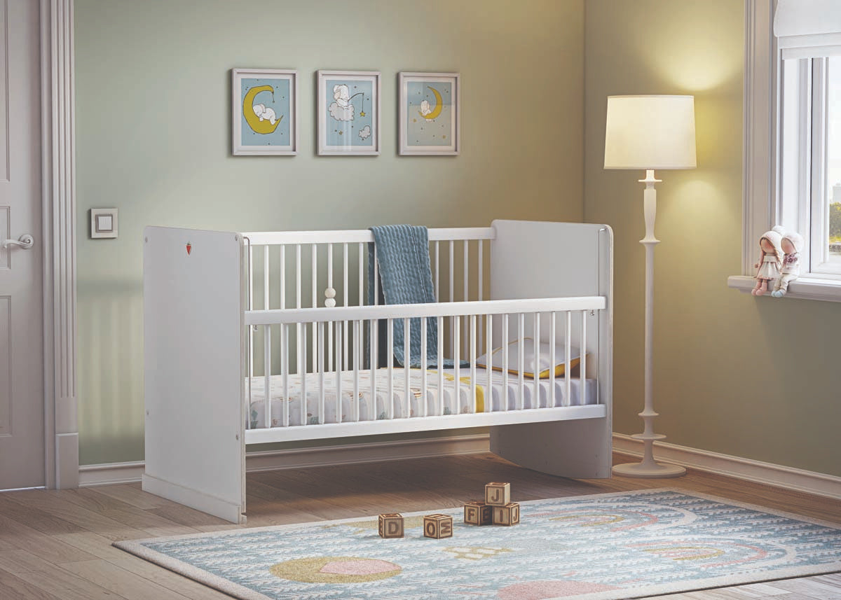 Montessori Babybett 70x140 cm Weiß - Voelpe