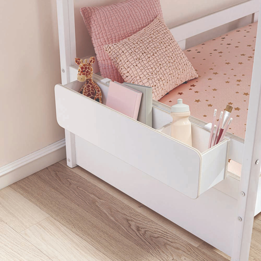 Montessori Ablagebox für Bett Weiß