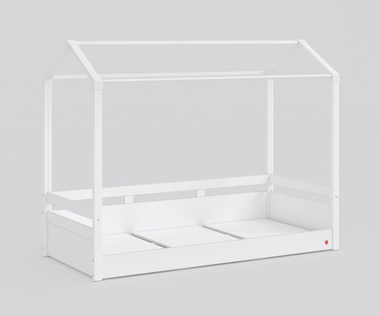 Montessori Hausbett 90x200 cm Weiß