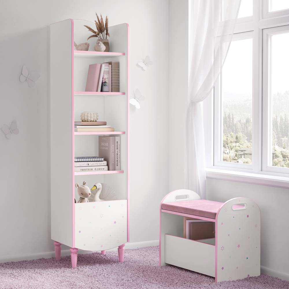 Princess Bücherregal Weiß / Rosa