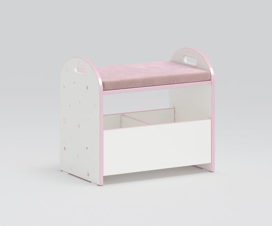 Princess Hocker/Spielbox Weiß / Rosa - Voelpe