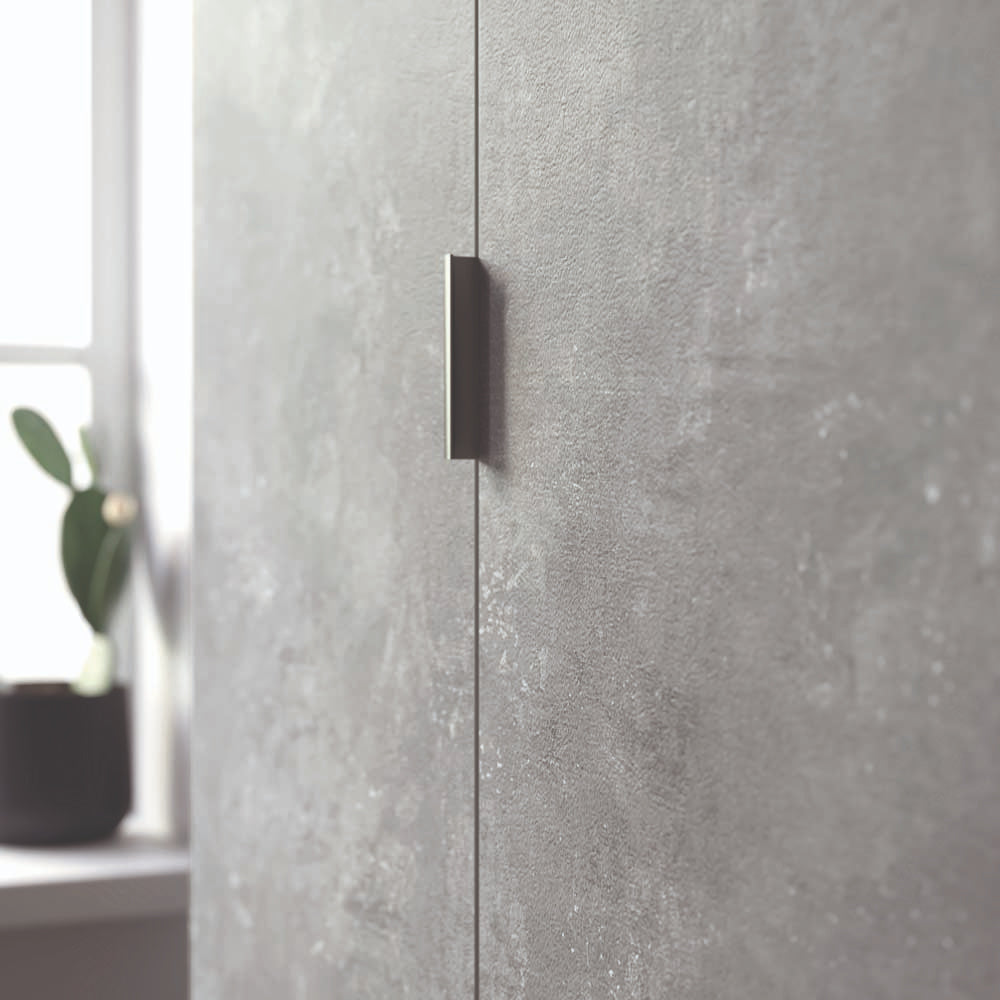 Space Gray 2-türiger Kleiderschrank Grau