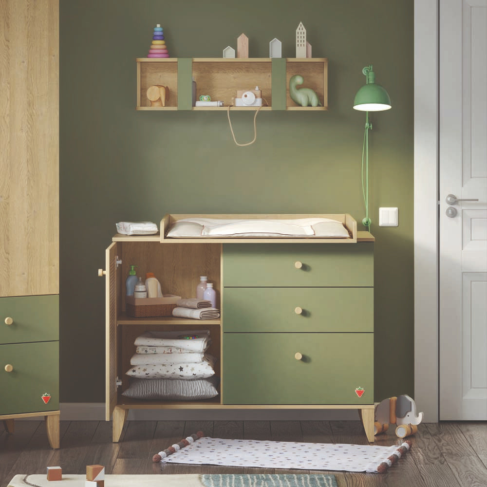 Loof Baby Kommode Braun / Grün
