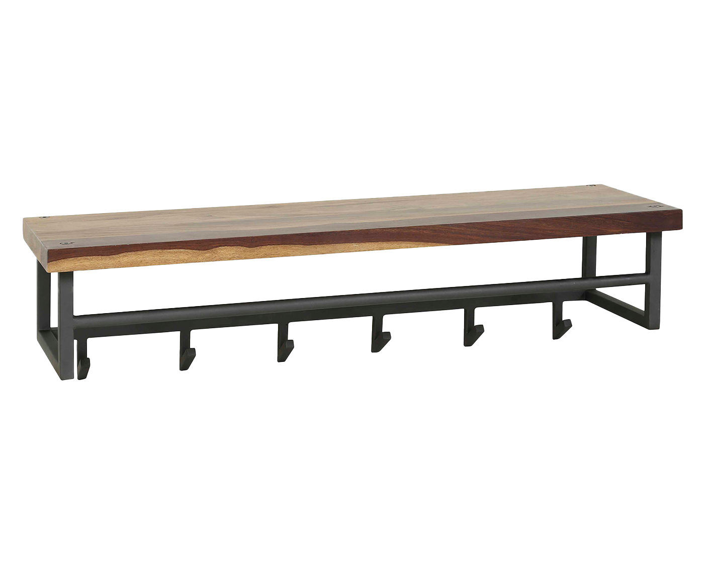 Daytona Garderobenpaneel mit 6 Haken Massivholz Saja