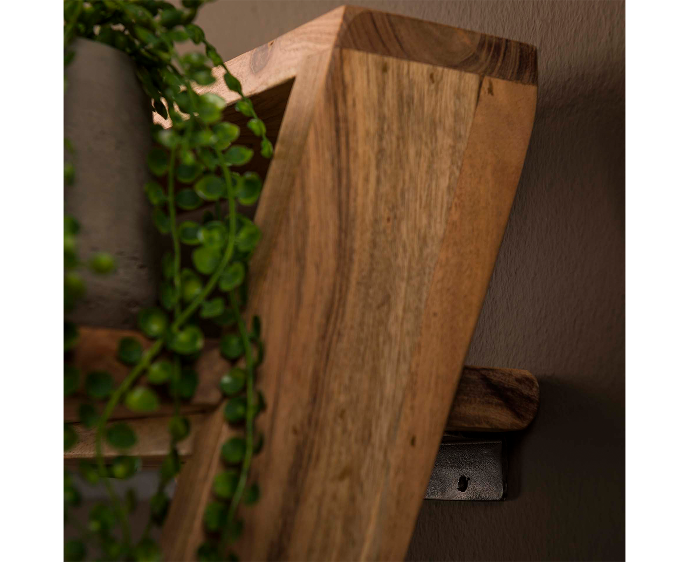 Angle Schreibtisch 110x45 cm Akazie Massivholz Natur