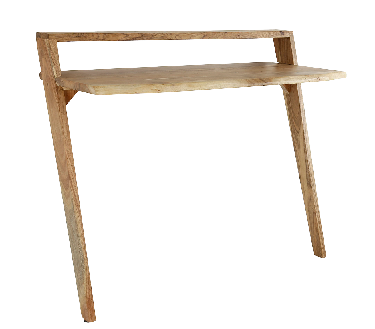 Angle Schreibtisch 110x45 cm Akazie Massivholz Natur