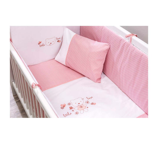 Cilek LITTLE LOVE Babyset 60x120cm Rosa / Weiß - Voelpe