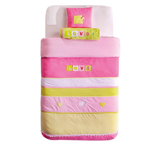 Cilek LOVE Tagesdeckenset 90-100cm Pink / Gelb - Voelpe