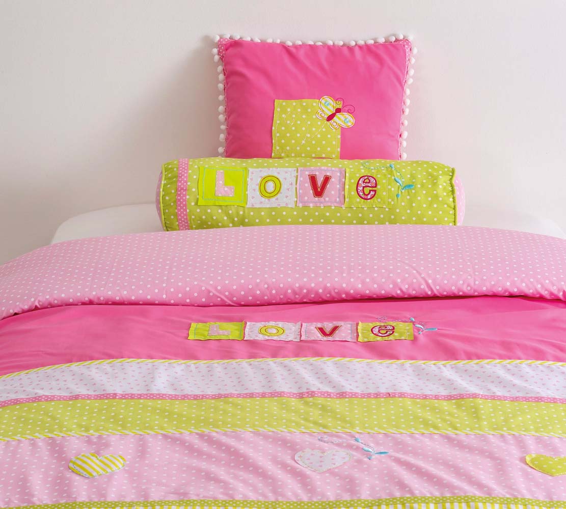 Cilek LOVE Tagesdeckenset 90-100cm Pink / Gelb - Voelpe