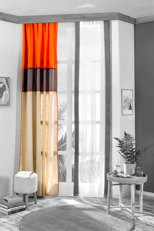 Cilek ENERGY Vorhang 160x260cm Weiß / Orange - Voelpe