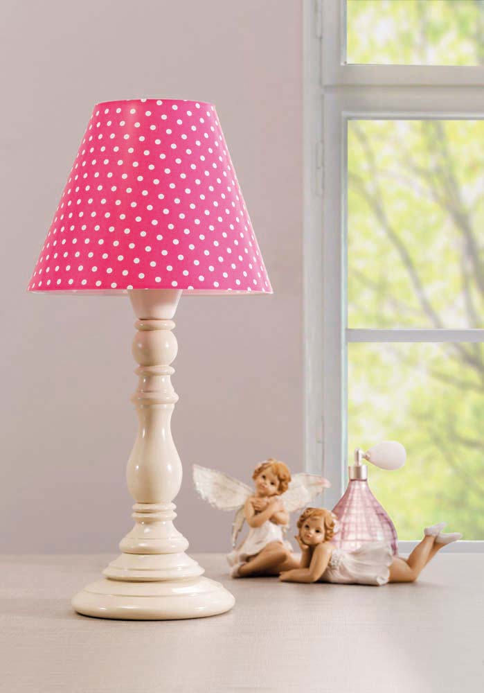 Cilek DOTTY Tischlampe Weiß / Pink - Voelpe