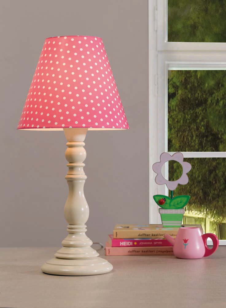 Cilek DOTTY Tischlampe Weiß / Pink - Voelpe